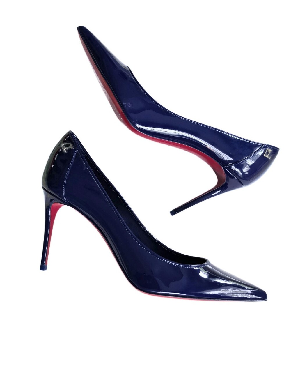 CHRISTIAN LOUBOUTIN Sporty Kate 85 Patent Leather Pumps In Galactiqueen Midnight - Picture 4 of 16